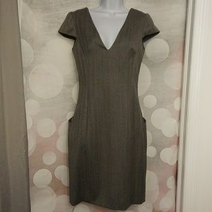 Alexander McQueen Italy grey herringbone 38 dress